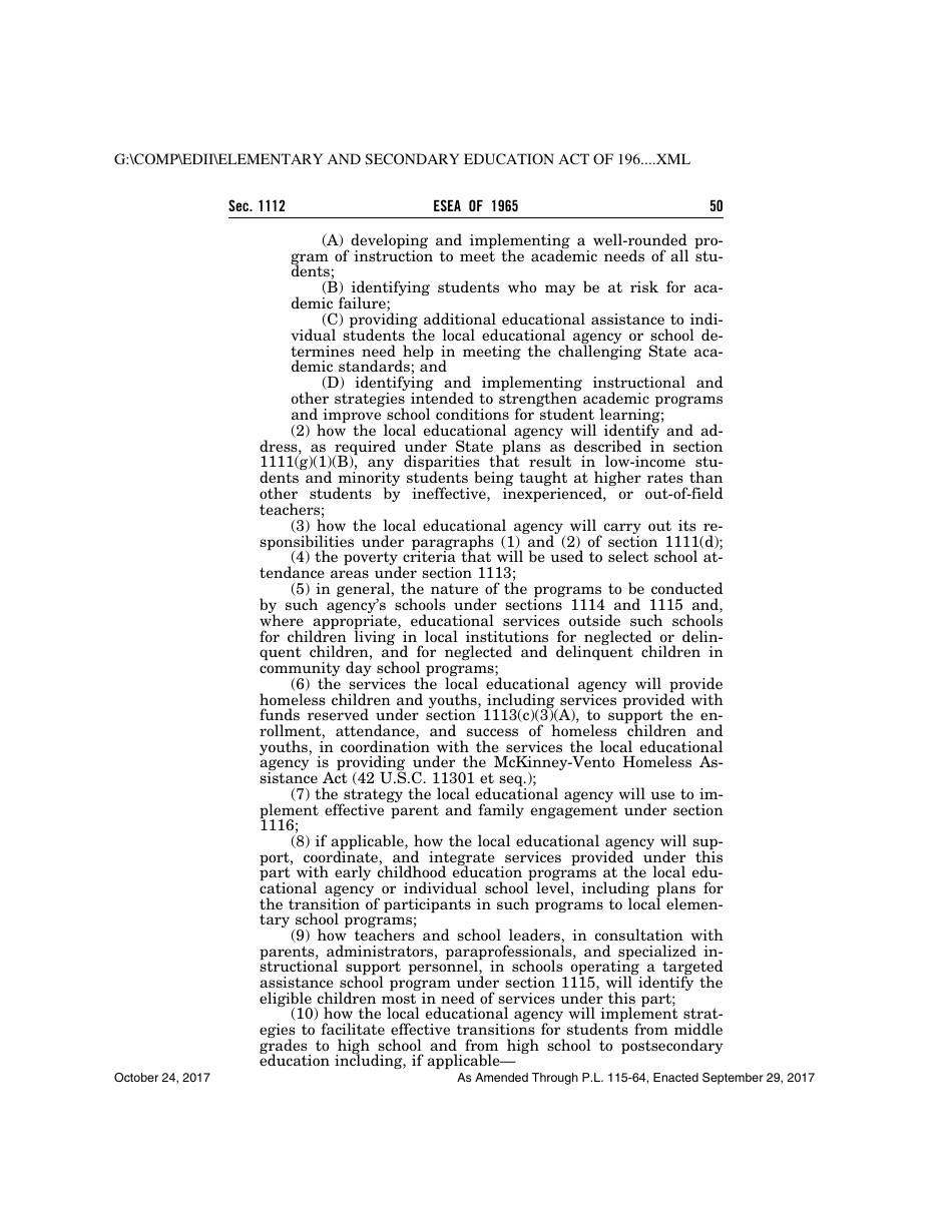 Elementary and Secondary Education Act of 1965, Page 50