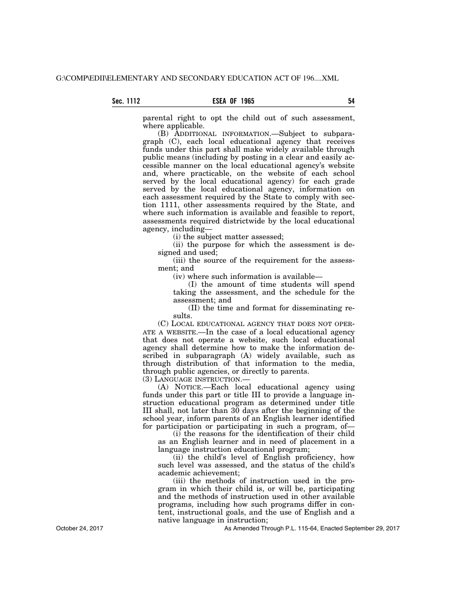 Elementary and Secondary Education Act of 1965, Page 54