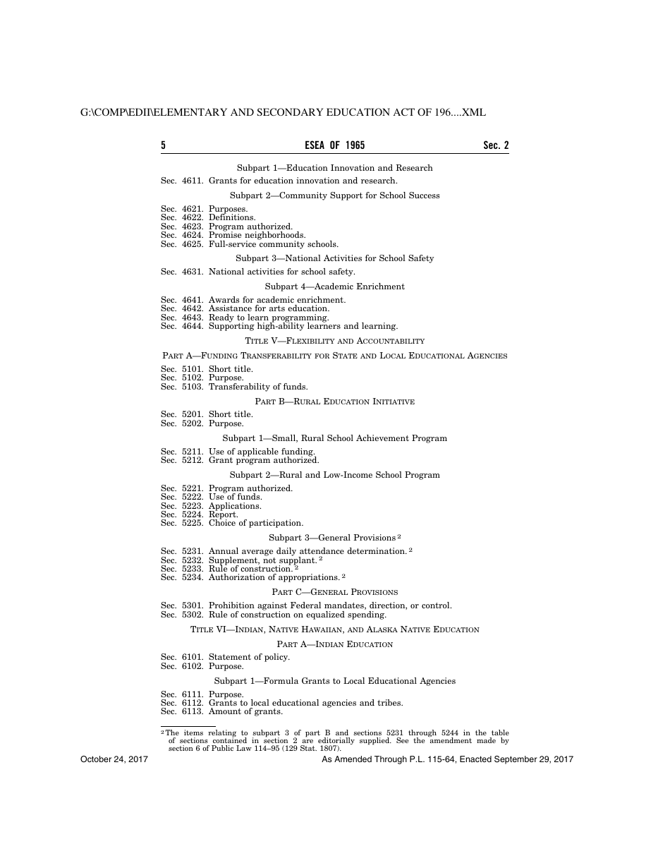 Elementary and Secondary Education Act of 1965, Page 5