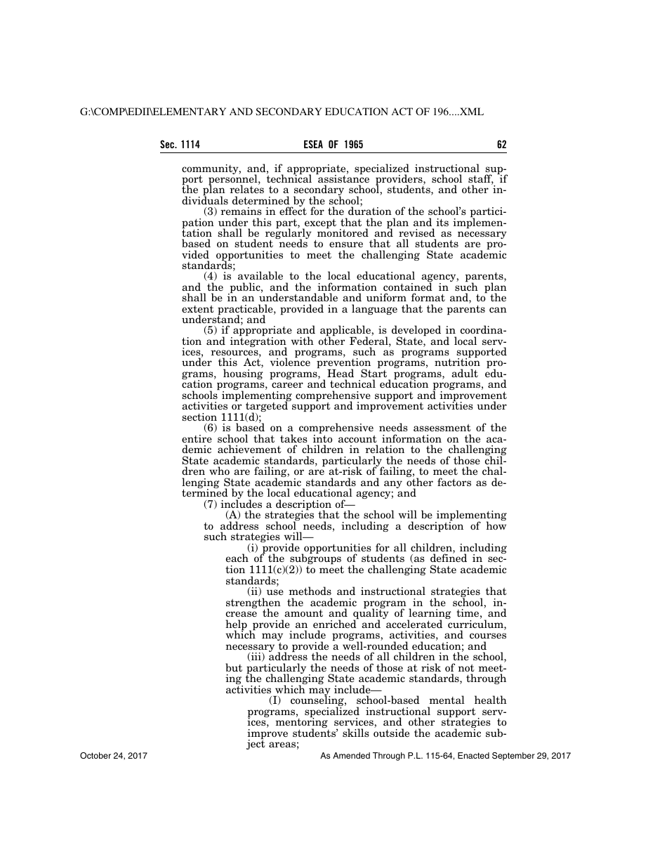 Elementary and Secondary Education Act of 1965, Page 62