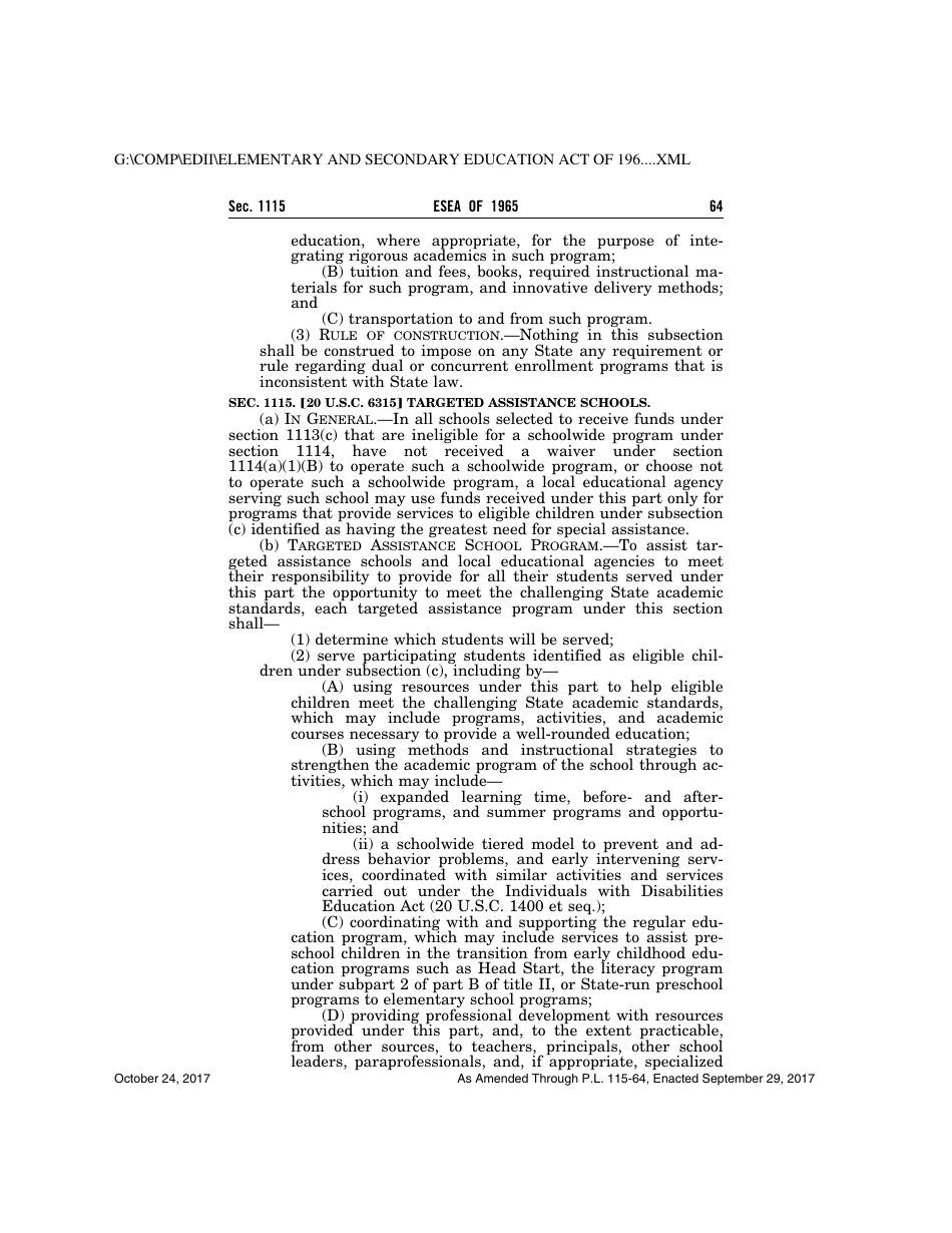 Elementary and Secondary Education Act of 1965, Page 64