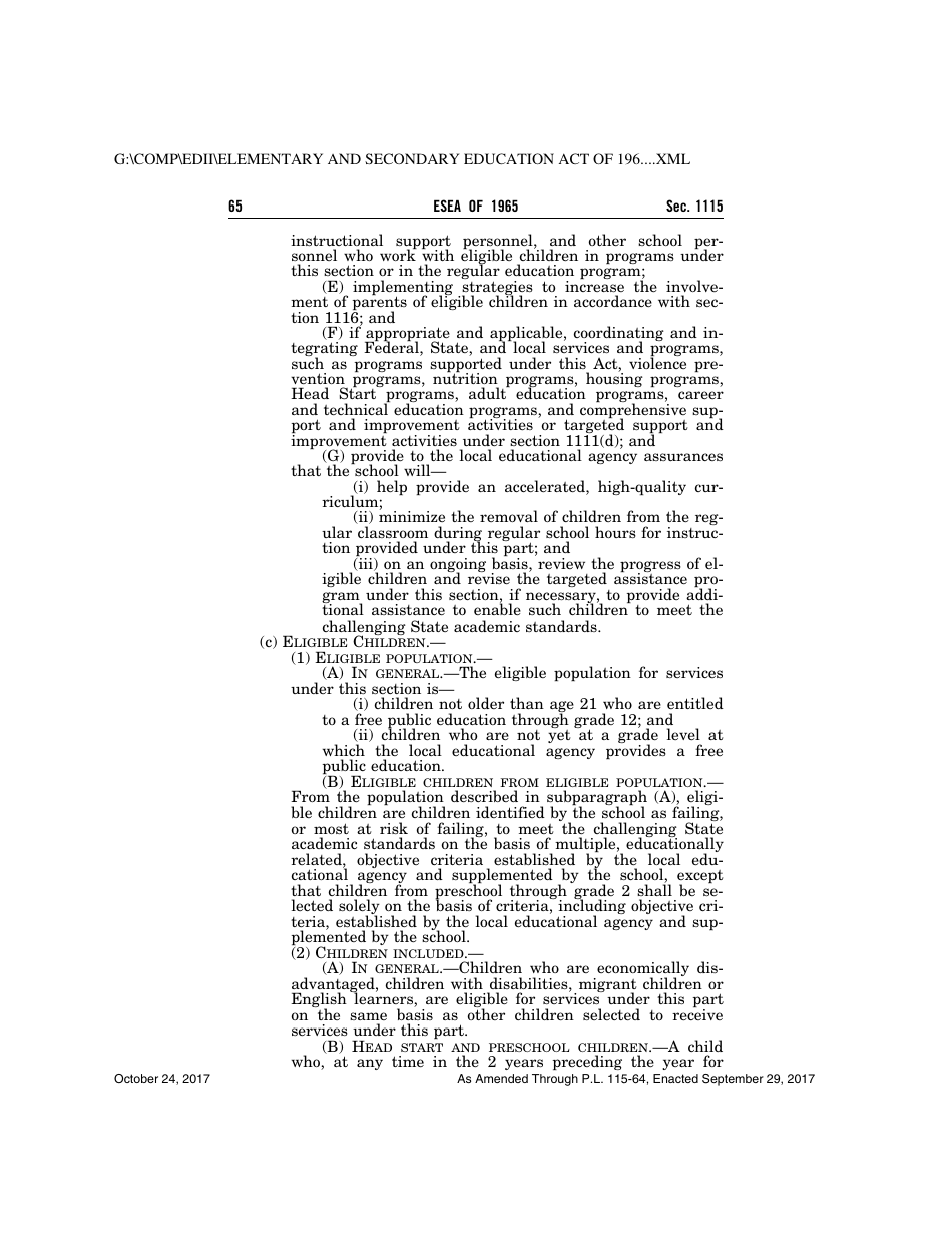 Elementary and Secondary Education Act of 1965, Page 65