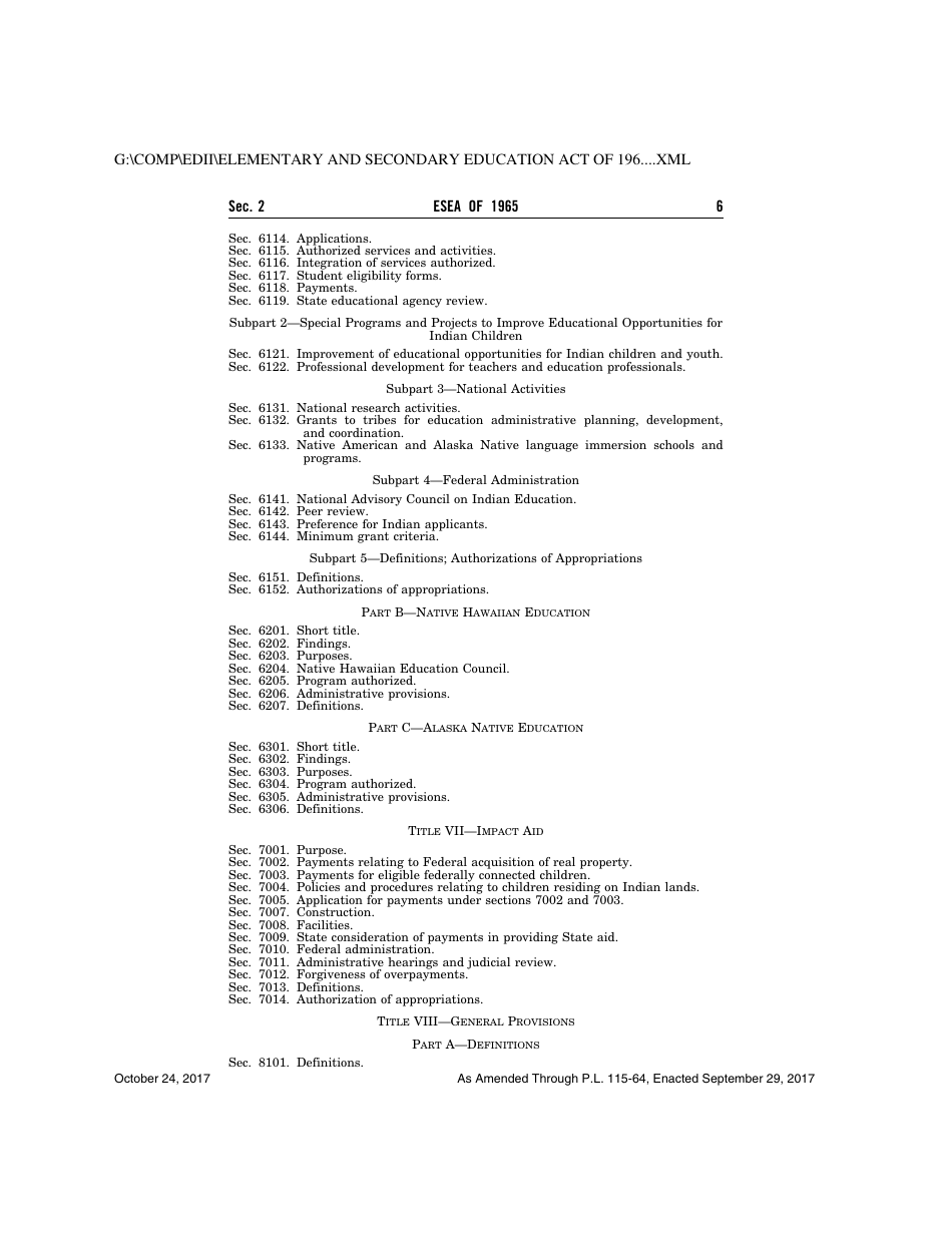 Elementary and Secondary Education Act of 1965, Page 6