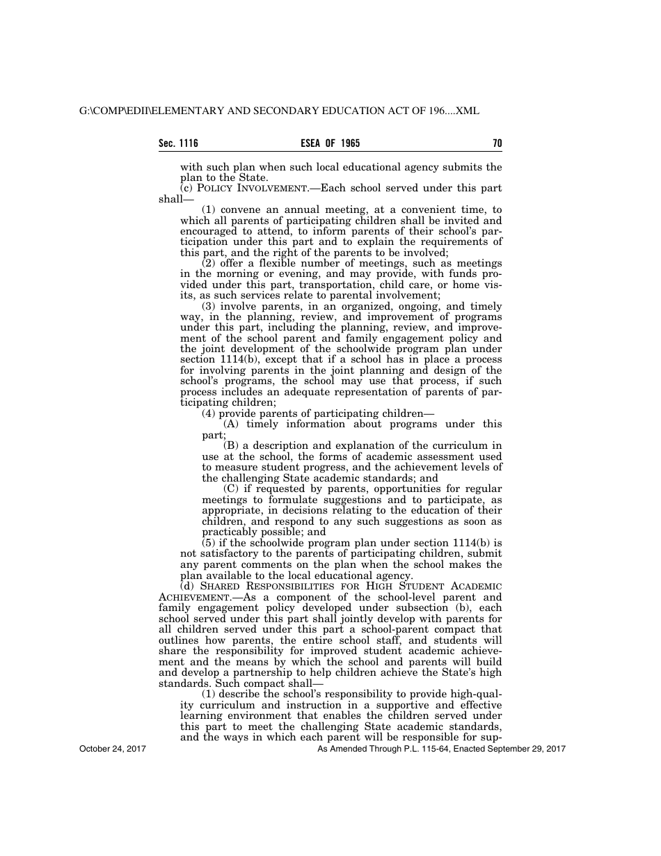 Elementary and Secondary Education Act of 1965, Page 70