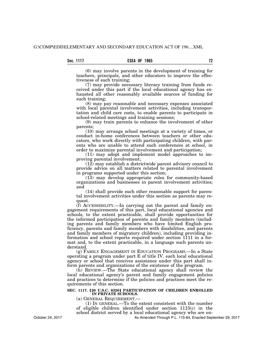 Elementary and Secondary Education Act of 1965, Page 72