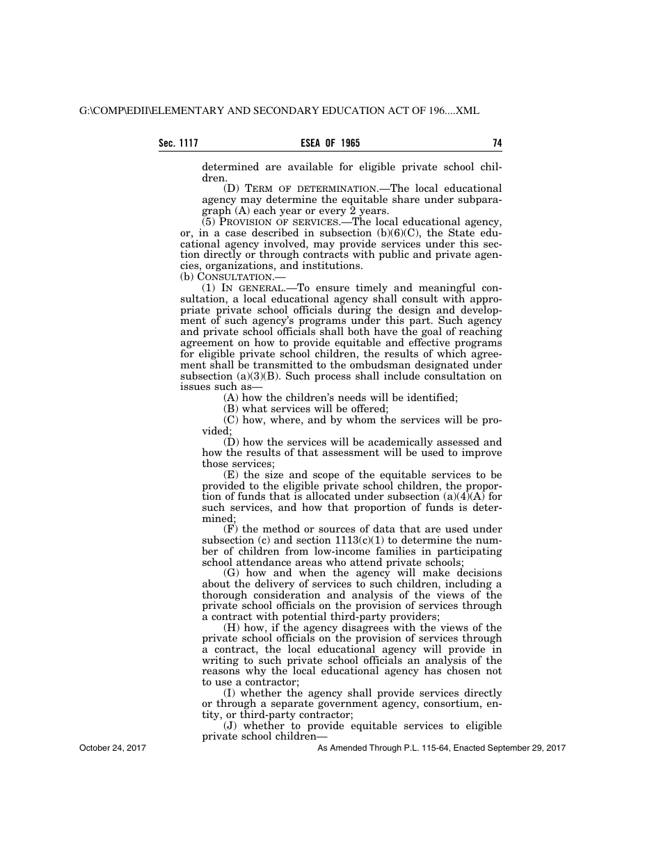 Elementary and Secondary Education Act of 1965, Page 74