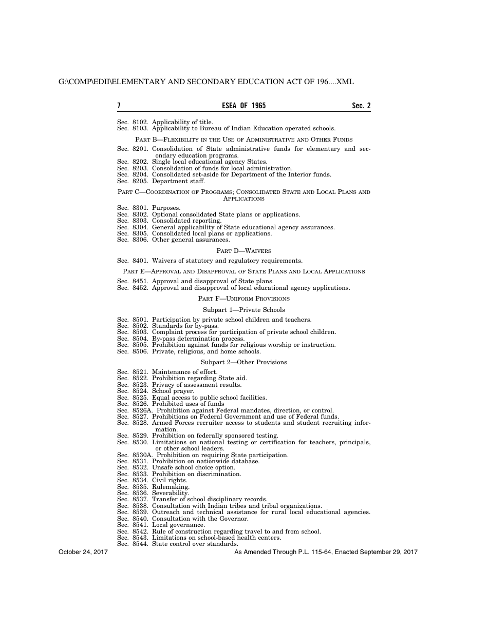 Elementary and Secondary Education Act of 1965, Page 7
