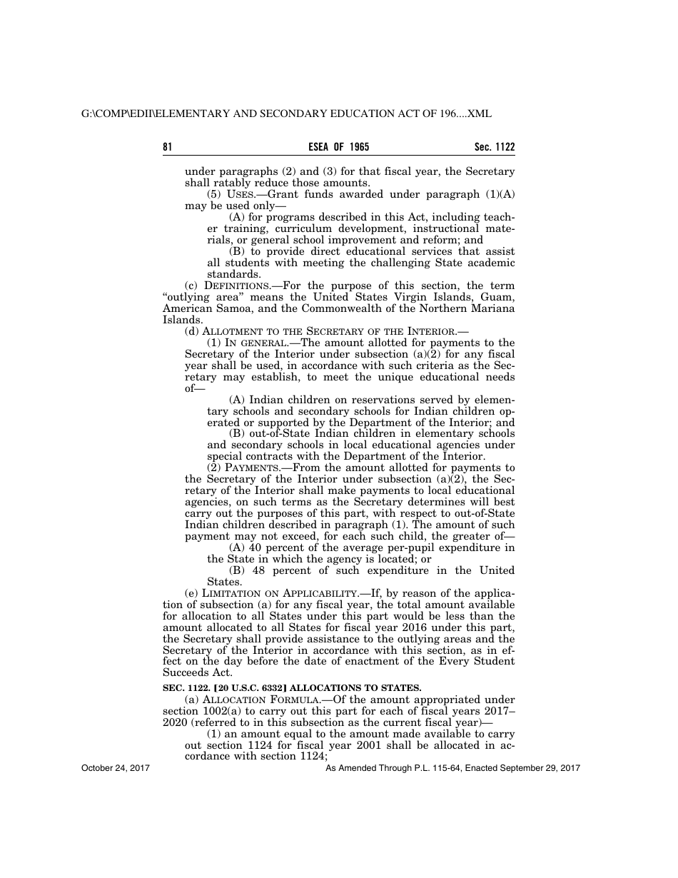 Elementary and Secondary Education Act of 1965, Page 81