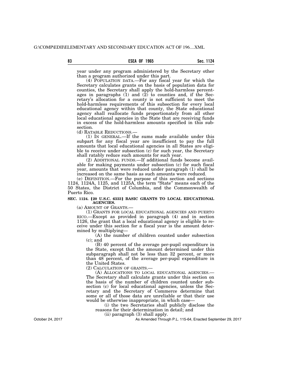 Elementary and Secondary Education Act of 1965, Page 83