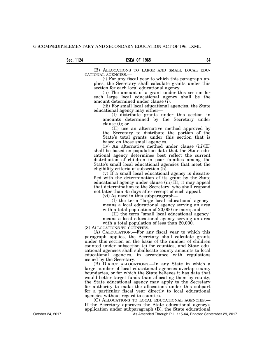 Elementary and Secondary Education Act of 1965, Page 84