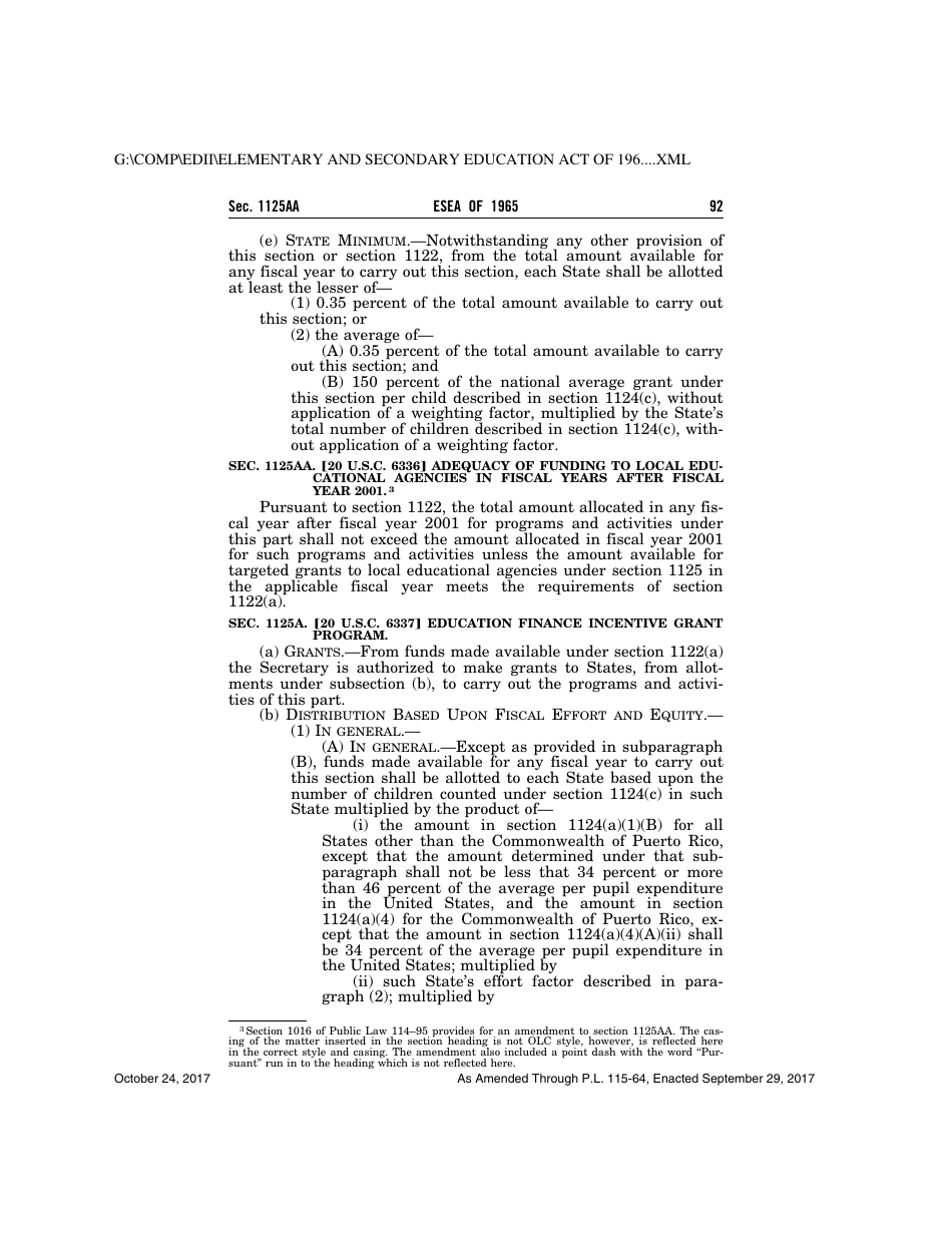 Elementary and Secondary Education Act of 1965, Page 92