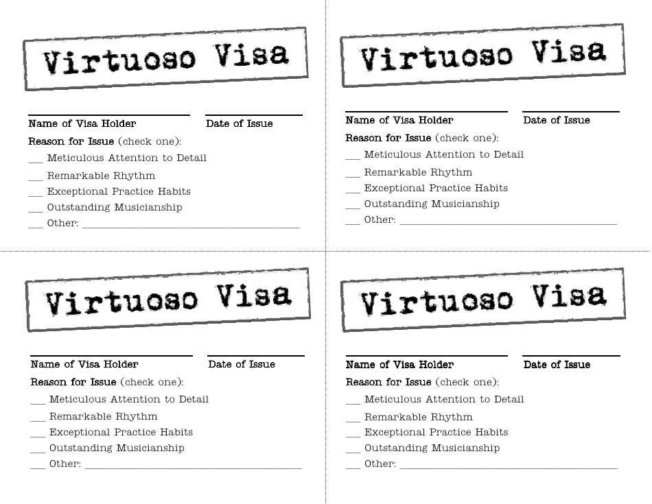 Virtuoso Visa Card Templates, Page 1