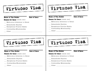 Document preview: Virtuoso Visa Card Templates