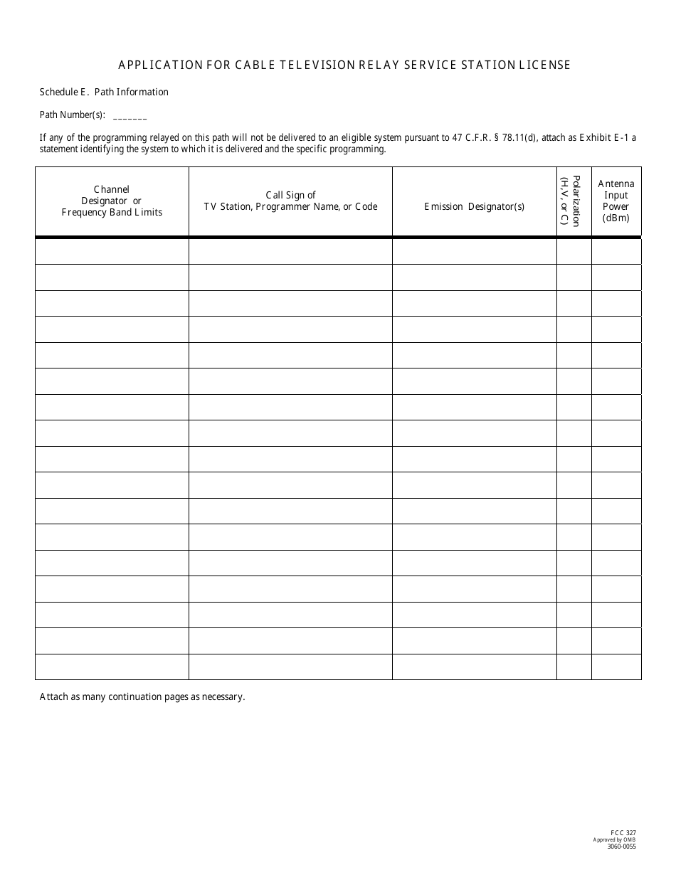 FCC Form 327 Application for Cable Television Relay Service Station License, Page 10