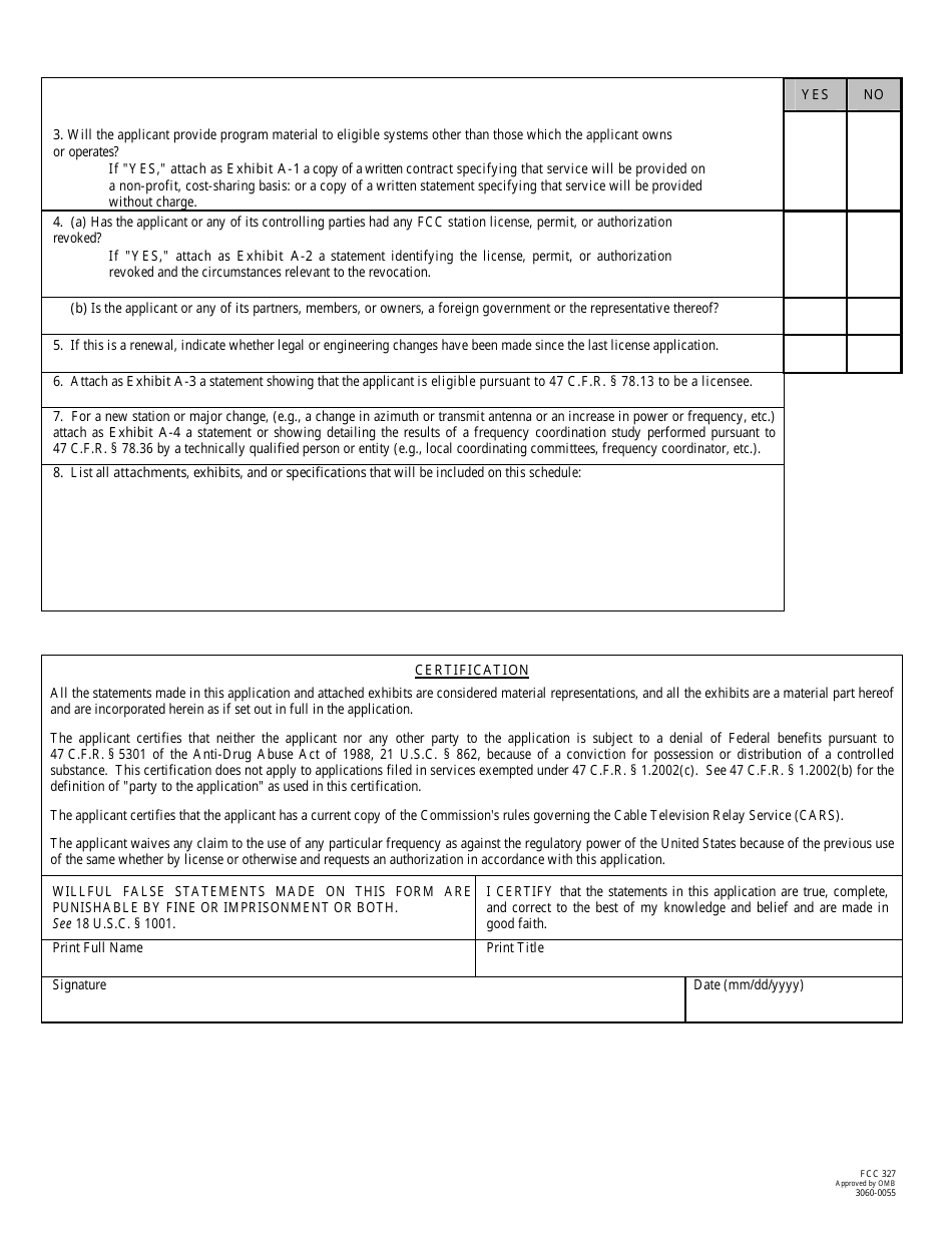 FCC Form 327 - Fill Out, Sign Online and Download Printable PDF ...