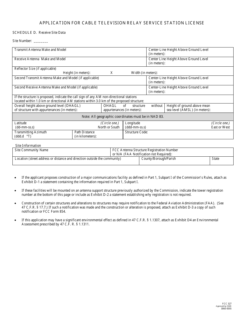 FCC Form 327 Application for Cable Television Relay Service Station License, Page 8
