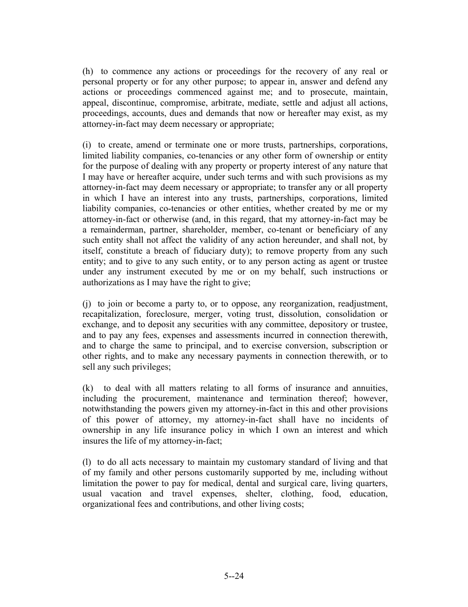 Durable Power of Attorney Template - Missouri, Page 3