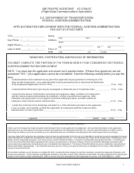 FAA Form 54972 Air Traffic Assistant at-2154-07 (Flight Data Communications Specialist), Page 2