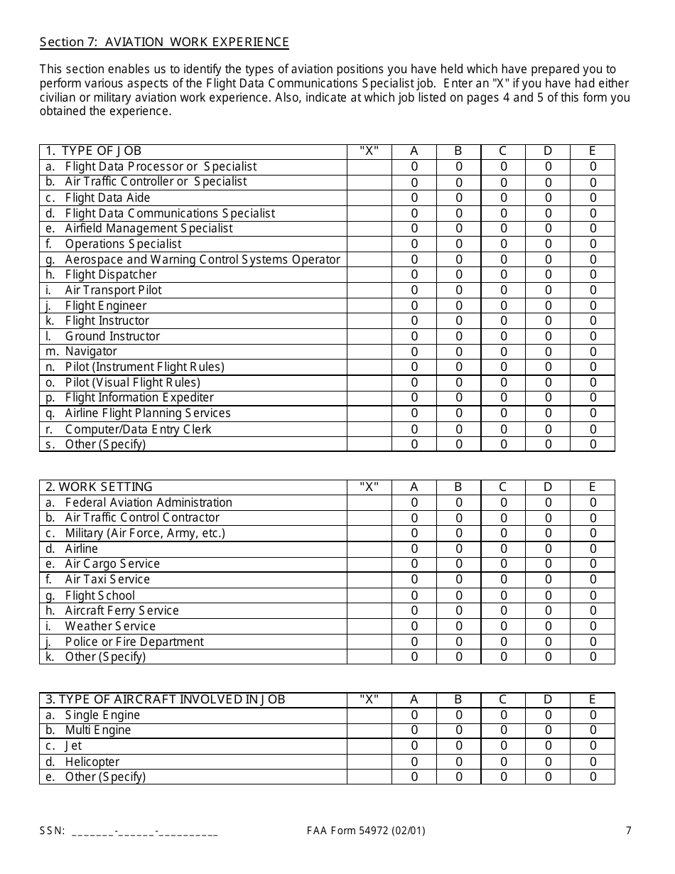 FAA Form 54972 Air Traffic Assistant at-2154-07 (Flight Data Communications Specialist), Page 8