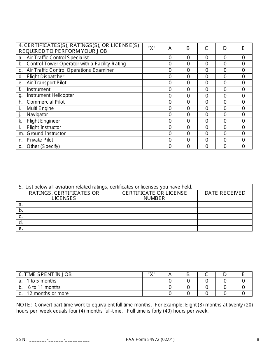 FAA Form 54972 Air Traffic Assistant at-2154-07 (Flight Data Communications Specialist), Page 9