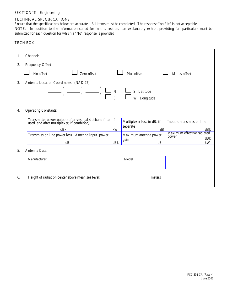 FCC Form 302-CA Application for Class a Television Broadcast Station Construction Permit or License, Page 11