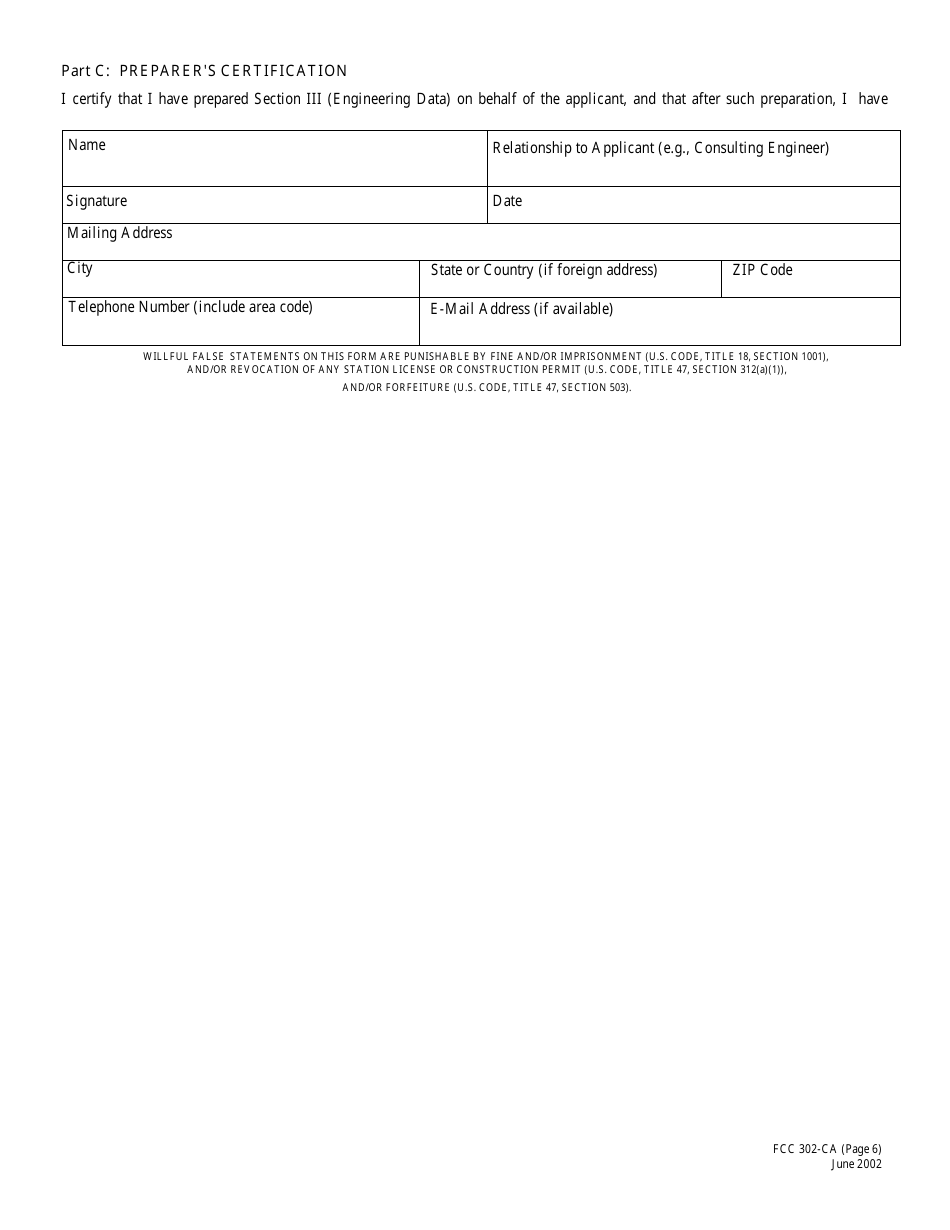 FCC Form 302-CA Application for Class a Television Broadcast Station Construction Permit or License, Page 13