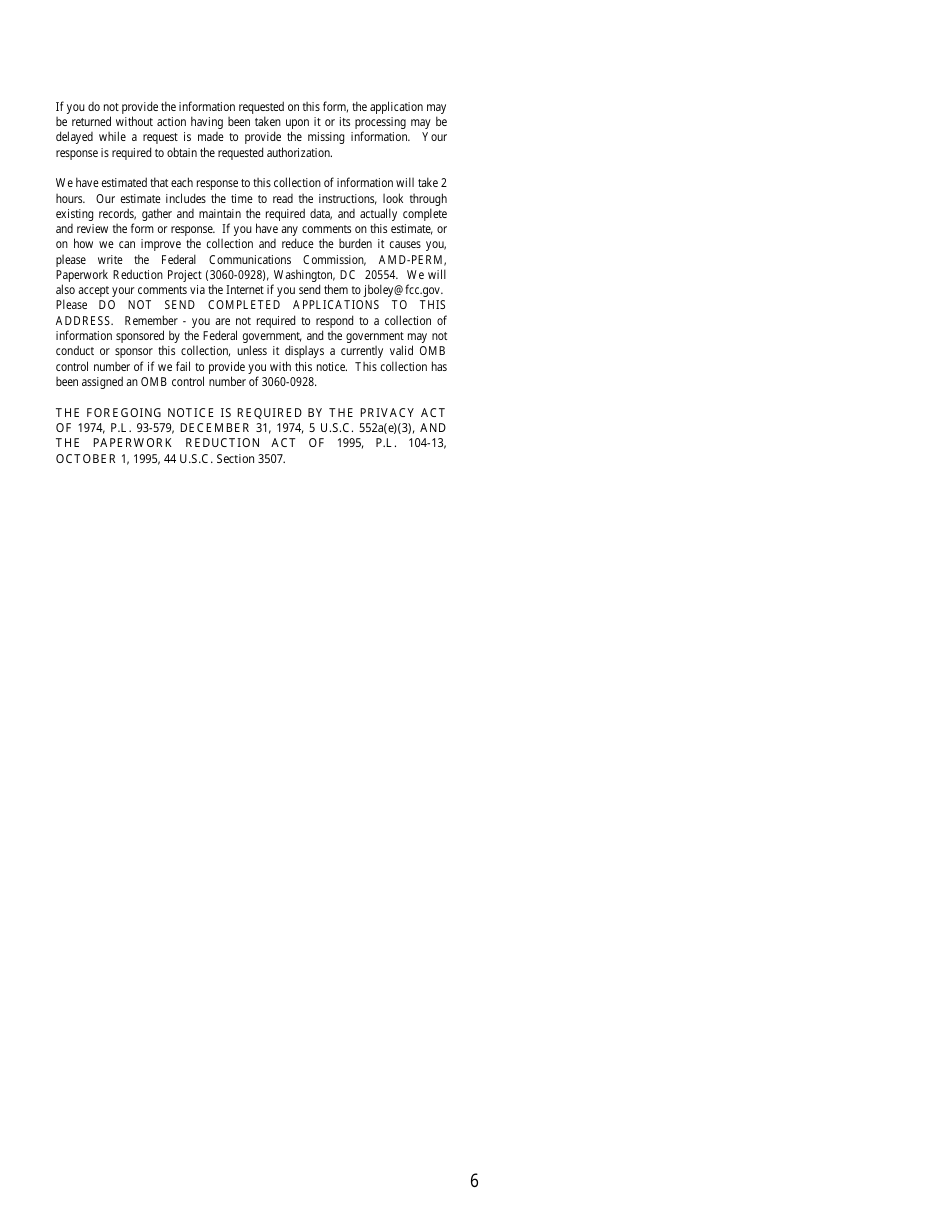 FCC Form 302-CA Application for Class a Television Broadcast Station Construction Permit or License, Page 6