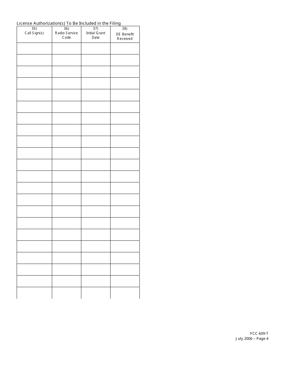 FCC Form 609-T Application to Report Eligibility Event, Page 11