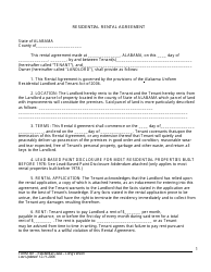 Document preview: Form 401 Residential Lease Agreement - Alabama Association of Realtors - Alabama