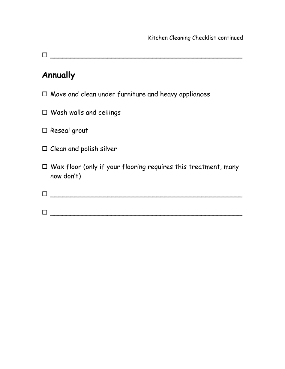 Kitchen Cleaning Checklist Template - Black, Page 5