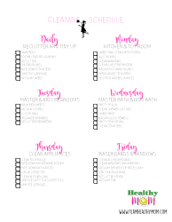 &quot;Weekly Cleaning Checklist - Healthy Mom&quot;