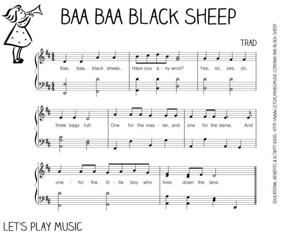 Baa-Baa Black Sheep Sheet Music Download Printable PDF | Templateroller