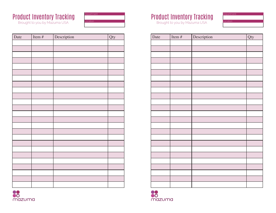 Product Inventory Tracking Template