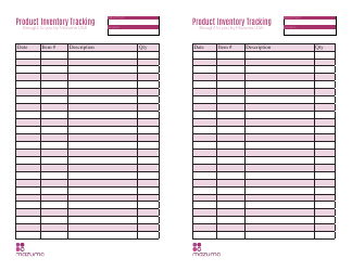 Document preview: Product Inventory Tracking Template - Mazuma