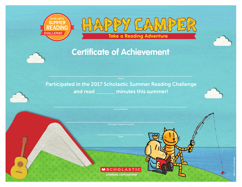 Happy Camper Certificate of Achievement Template