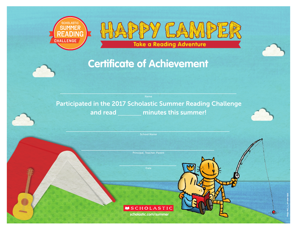 Happy Camper Certificate of Achievement Template Image Preview