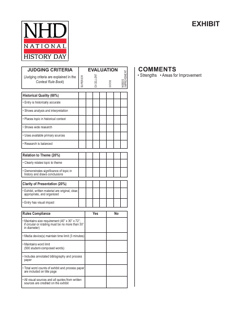 Evaluation Template - National History Day