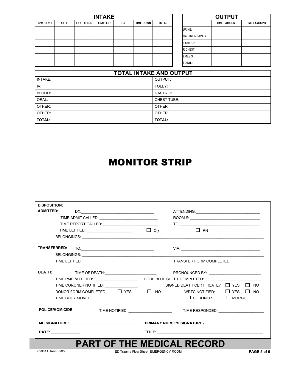 Ed Trauma Flow Sheet Template, Page 5
