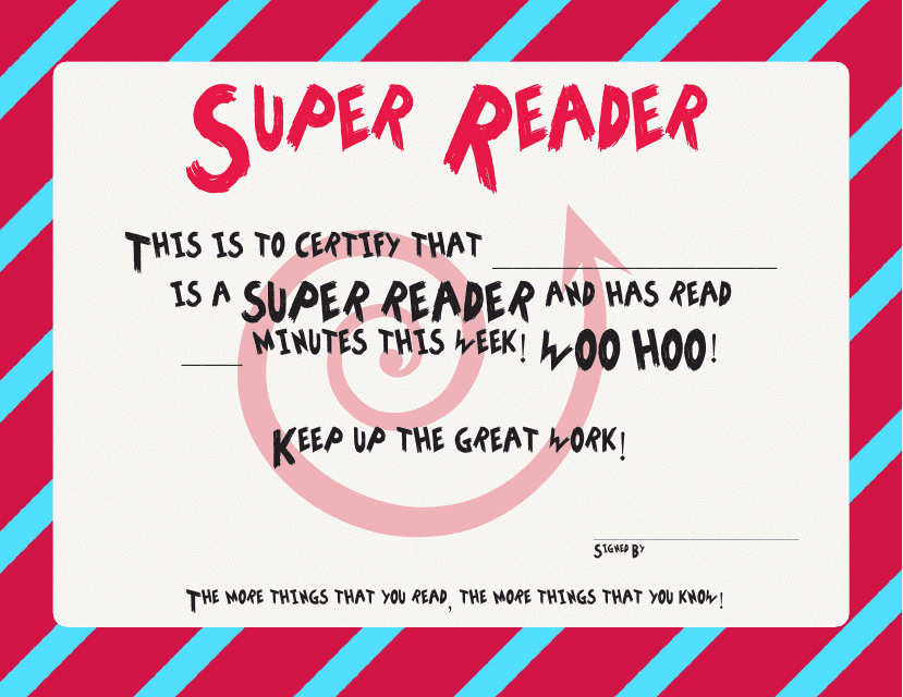 Dr Seuss Super Reader School Certificate of Achievement Template