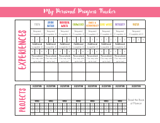 Document preview: My Personal Progress Tracker Sheet Template