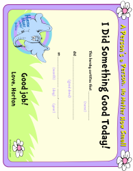 Document preview: I Did Something Good Today Certificate Template