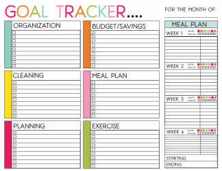 Document preview: Goal Tracker Chart Template