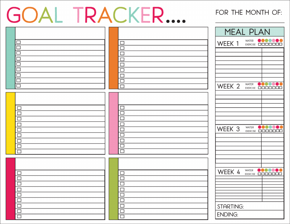 Goal Tracker Chart Template Download Printable PDF | Templateroller