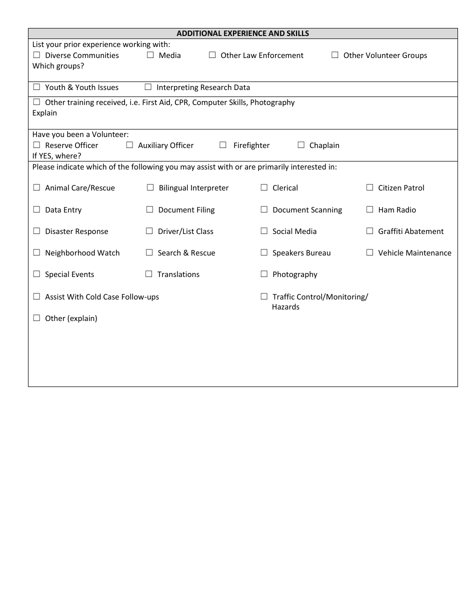 Volunteer Application Form - City of Newport, Oregon, Page 3