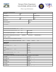 Document preview: Volunteer Application Form - City of Newport, Oregon