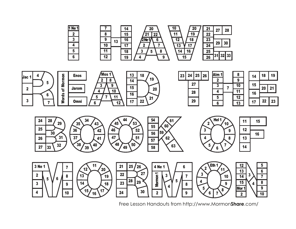 Book of Mormon Reading Chart Template Image Preview