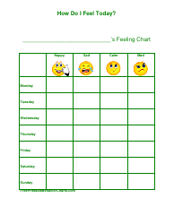 &quot;Weekly Feeling Chart Template&quot;