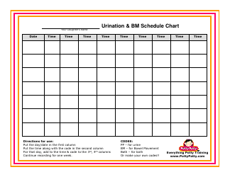 Document preview: Urination & Bm Schedule Chart for Girls