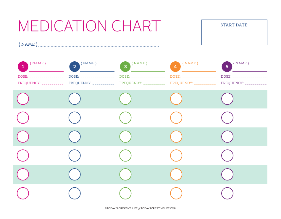 Printable Medication Schedule Pill Chart