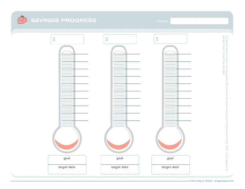 &quot;Thermometer Goal Chart Template - Amy C. Suardi&quot; Download Pdf